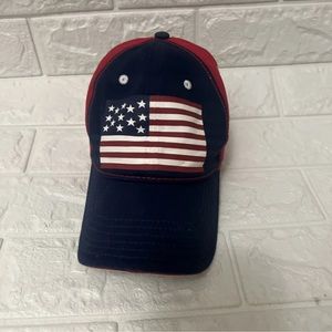U.S. Polo Assn USPA USA 3 Red Blue Canvas Cap Hat Adjustable American Flag